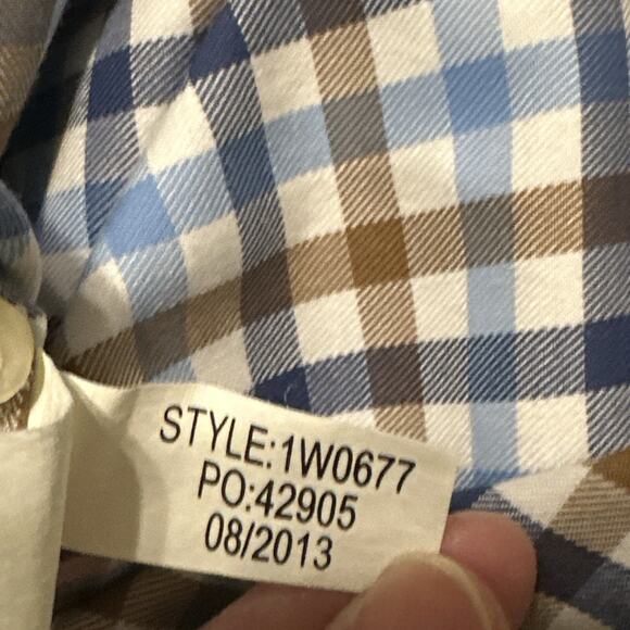 VINEYARD VINES Tucker Shirt LONG SLEEVE BUTTON OXFORD WHALE WHITE/BLUE/BROWN MED - Picture 6 of 6